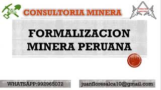 FORMALIZACION MINERA PERUANA [upl. by Wyck190]