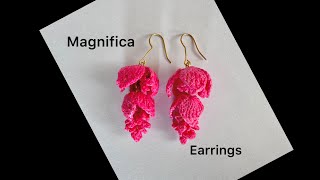 HOW TO crochet MEDINILLA MAGNIFICA crochet FLOWER EARRINGS  perfect style for every girl [upl. by Ymled865]