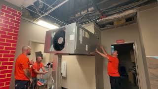 Watch us install a Carrier 10ton Heat Pump Split [upl. by Nylaras]