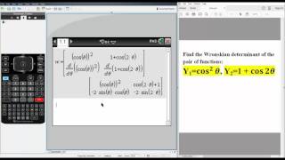 DiffEQ Wronskian determinant pair of functions TInSpire CX CAS ptA [upl. by Aissenav655]