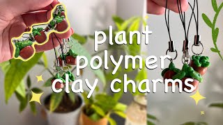 Making small Plant Polymer Clay Charms [upl. by Wasson]