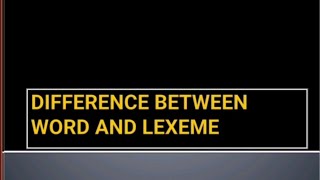 word and lexemedifference lexical studies part 2 learnwithbee englishliterature education [upl. by Kamillah847]