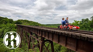 Ride the rails on the new Rail Explorers amp Scenic Valley Railroad attraction in Boone [upl. by Gisser498]