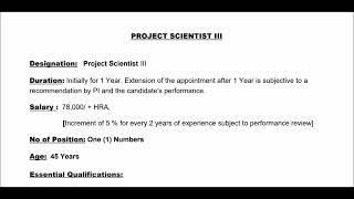 Project Scientist Jobs at IISER Kolkata Exciting Opportunities for Researchers iiser kolkata job [upl. by Harrietta]