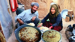 Life in cave Traditional food of cave dwellers Rural life in Afghanistan [upl. by Reena]