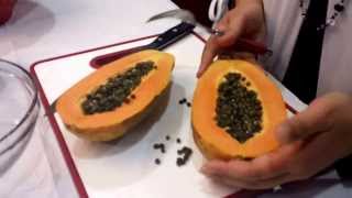 How to clean cut and eat a papaya [upl. by Pearla]