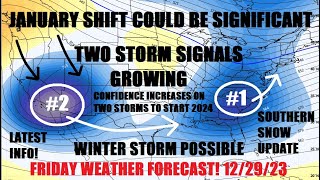 Two storm systems likely to start 2024 Winter storm possible Significant changes deeper in January [upl. by Allicirp599]