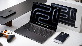 MacBook Pro M3 MAX UNBOXING and Setup  SPACE BLACK [upl. by Nwahsid]