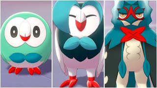 FULL ROWLET EVOLUTION TEAM Shiny Rowlet Shiny Dartrix Shiny Decidueye Moveset [upl. by Artemahs727]