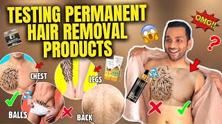 TESTING PERMANENT HAIR REMOVAL PRODUCTS  Hair Removal Cream Spray  Permanent Body Hair Remove [upl. by Swinton863]