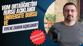 VGM BURS SONUÇLARI ORTAÖĞRETİM İÇİN AÇIKLANDI KYK BURS NE ZAMAN AÇIKLANIR [upl. by Wilkens942]