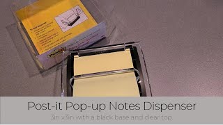 In Hand Review of Postit Popup Notes Dispenser 3 in x 3 in Black Base Clear Top [upl. by Patricio]