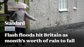 Flash floods hit parts of Britain as month’s worth of rain to fall in 24 hours [upl. by Solange]