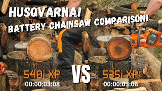 Husqvarna 540i XP VS 535i XP and T540i XP VS T535i XP Battery Powered Chainsaw Comparison Review [upl. by Hussey]