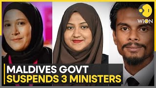 Maldives suspends three ministers over remarks against PM Modi  WION [upl. by Brana]