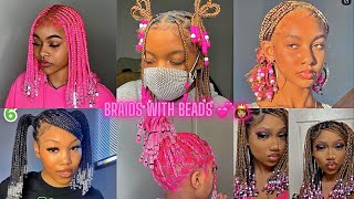 Braids With Beads Compilation 2022💕👸🏽 [upl. by Colver]