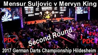 2017 German Darts Championship Hildesheim Mensur Suljovic v Mervyn King  Second Round [upl. by Selbbep291]