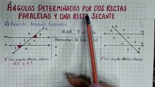 ÁNGULOS ALTERNOS EXTERNOS📝GEOMETRÍA✏️ángulos entre rectas paralelas y una recta secante Super FÁCIL🌻 [upl. by Nosecyrb26]