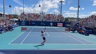 Andrey Rublev vs Miomir Kecmanovic Miami Court Level View 3R Highlights 4K [upl. by Haelem]