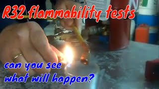 R32 flammability tests what will happen if the refrigerant r32 is burned [upl. by Baten]