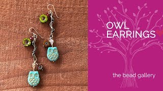 Easy Owl Earrings Tutorial at The Bead Gallery Honolulu [upl. by Ahsinaw]