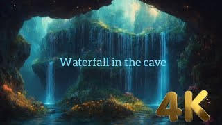 Waterfall Sounds in Fantasy Cave to Sleep ImmediatelyWaterfall sounds for relaxing [upl. by Bidget]