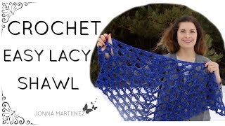 How To Crochet A Lacy Shawl  Calandria Shawl  Crochet Shawls [upl. by Cleodel]