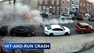 4 juveniles sought after crash in Philadelphia leaves 1 critically injured several cars damaged [upl. by Etnaid]