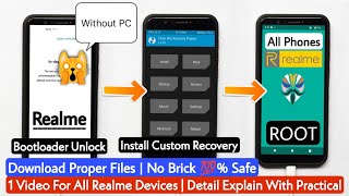 Realme All Devices  Unlock Realme Bootloader  Install Custom Recovery  Root Realme Without PC [upl. by Stefanac982]