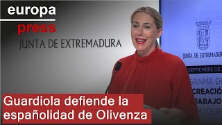 María Guardiola defiende la españolidad de Olivenza quotNo cabe discusiónquot [upl. by Nagel636]