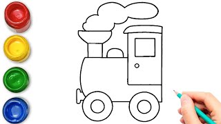 How To Draw Train  Train Drawing  Train  Smart Kids Art [upl. by Sumer]