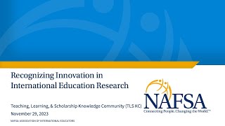 Recognizing Innovative Research in International Education [upl. by Gisella]