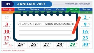 KALENDER TAHUN 2021 LENGKAP DENGAN LIBUR NASIONAL DAN CUTI BERSAMA [upl. by Hazem]