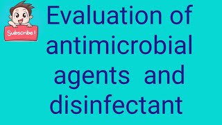 Disinfectant  Types amp Evaluation  Tube Dilution  Cup Plate Method  L1 Unit3 Microbiology 3rd [upl. by Eiba317]