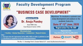 Faculty Development Programme FDP  Business Case Development  June 813 2020 [upl. by Kellda]