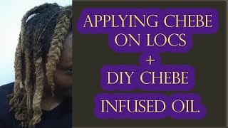 Applying Chebe to Braidlocs  DIY infused chebe oil [upl. by Hayifas581]