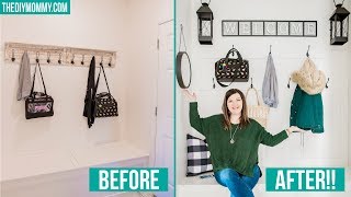 HOW TO BUILD A BOARD amp BATTEN HOOK WALL  Entry amp Mud Room Organization [upl. by Jena]