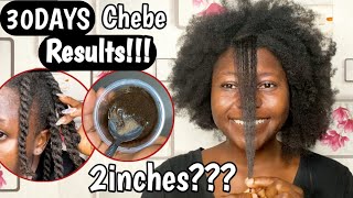 30Days Chebe Hair Growth Results  Chebe and Karkar Oil for 2INCHES Hair Growth 🤔 [upl. by Riancho]