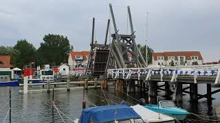 Greifswald Wieck Holzklappbrücke 4K [upl. by Orihakat]