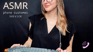 ASMR Customer Service Phone Roleplay l Soft Spoken Telephone Voice Typing [upl. by Haissi277]