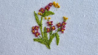 Simple handkerchief embroidery designs Easy embroidery for beginners How to stitch flowers [upl. by Bricker290]