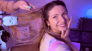 ASMR Bf Does My Hair Care  Brushing Scalp Massage Hair Oil Guess The Word  GermanDeutsch [upl. by Minetta]