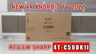 REVIEW SHARP 50quot INCH ANDROID SMART TV TERBARU 2022  4TC50DK1I [upl. by Savvas886]