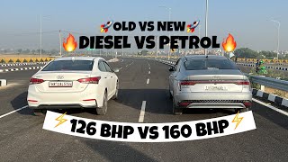 VERNA TURBO 15 VS VERNA DIESEL 16 DRAG RACE🔥शानदार Hyundai👌🏼 [upl. by Acquah293]