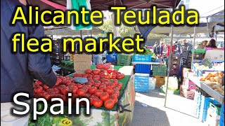 Teulada flea market  Alicante Spain ⁴ᴷ  walking tour  4k 🌡T19C° 🌞 20240229 [upl. by Adnylam]