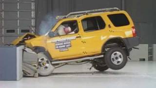 2000 Nissan Xterra moderate overlap IIHS crash test [upl. by Nyliac]