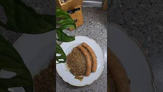 Linsen with Nudel und Geflügelwurst  Lentils with noodle and chickensausage German food [upl. by Iggem630]