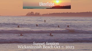 Sunset Surf Session at Wickanninish Beach near Ucluelet and Tofino  4K [upl. by Cohbath]