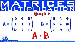 Multiplicación de matrices  Producto de matrices 3x3  Ejemplo 3 [upl. by Nryhtak]