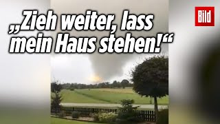 Ostfriesin schreit panisch gegen Tornado an AugenzeugenVideo  Großheide [upl. by Idisahc]